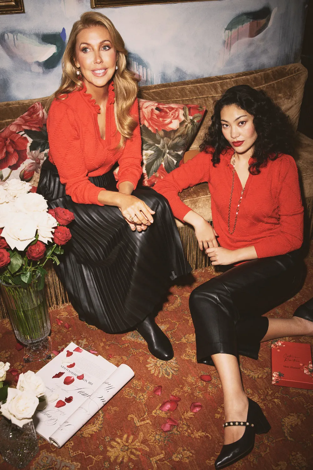 Jacquard Wool Jumper - Tomato