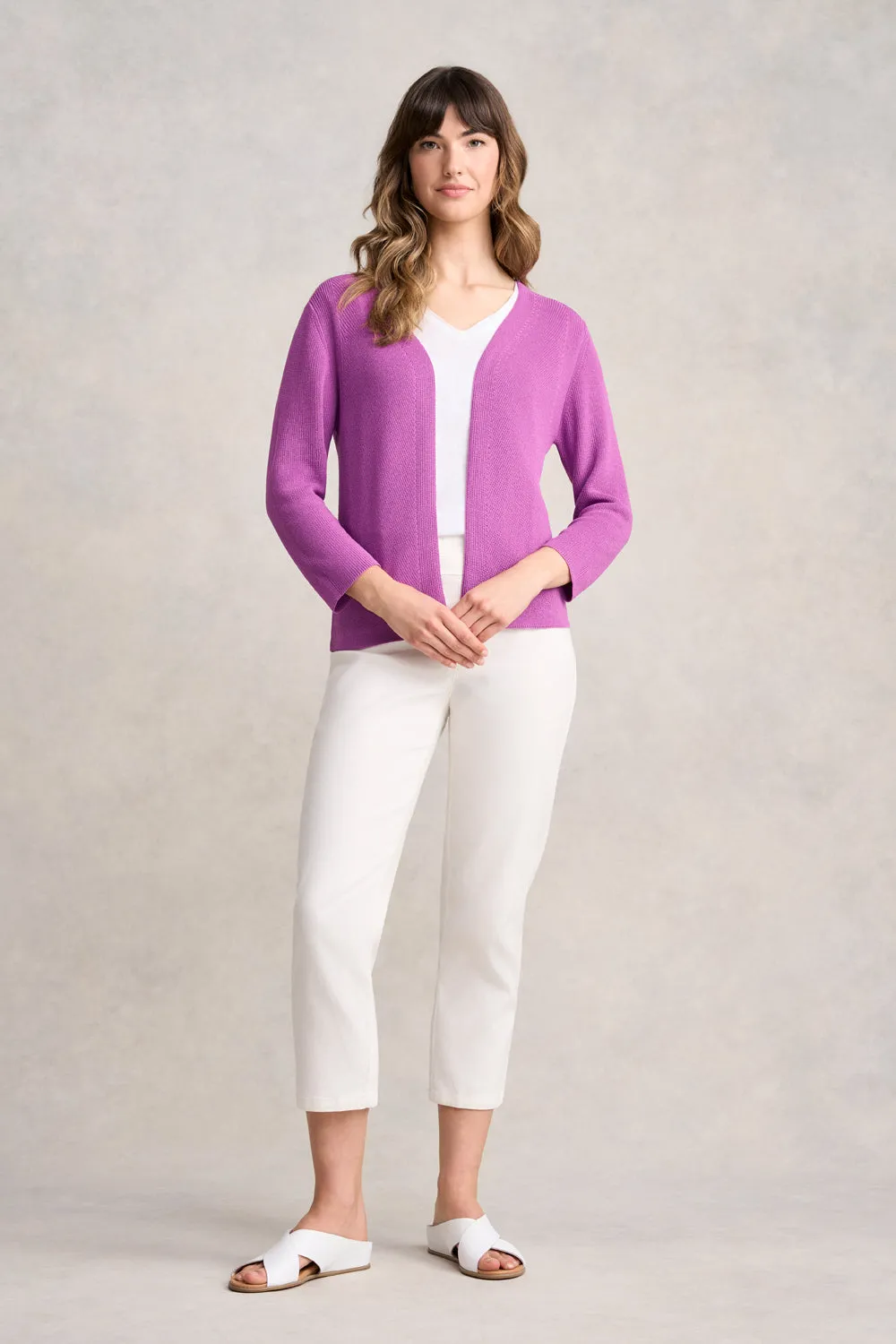 Knitted 3/4 Sleeve Cardigan - First Bloom