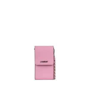 Le Alexa - Étui de téléphone à bandoulière en cuir vegan whisper pink