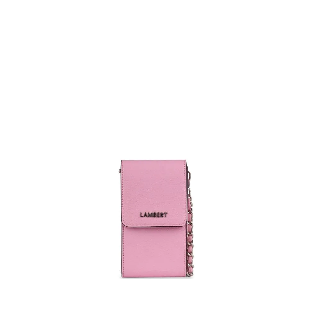 Le Alexa - Étui de téléphone à bandoulière en cuir vegan whisper pink