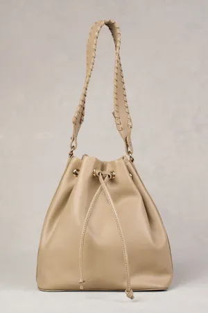 Leila Drawstring Bucket Bag - Stone