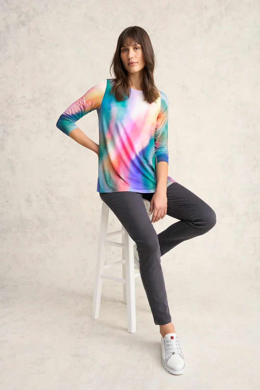 Long Sleeve Swing Tee - Aurora Print