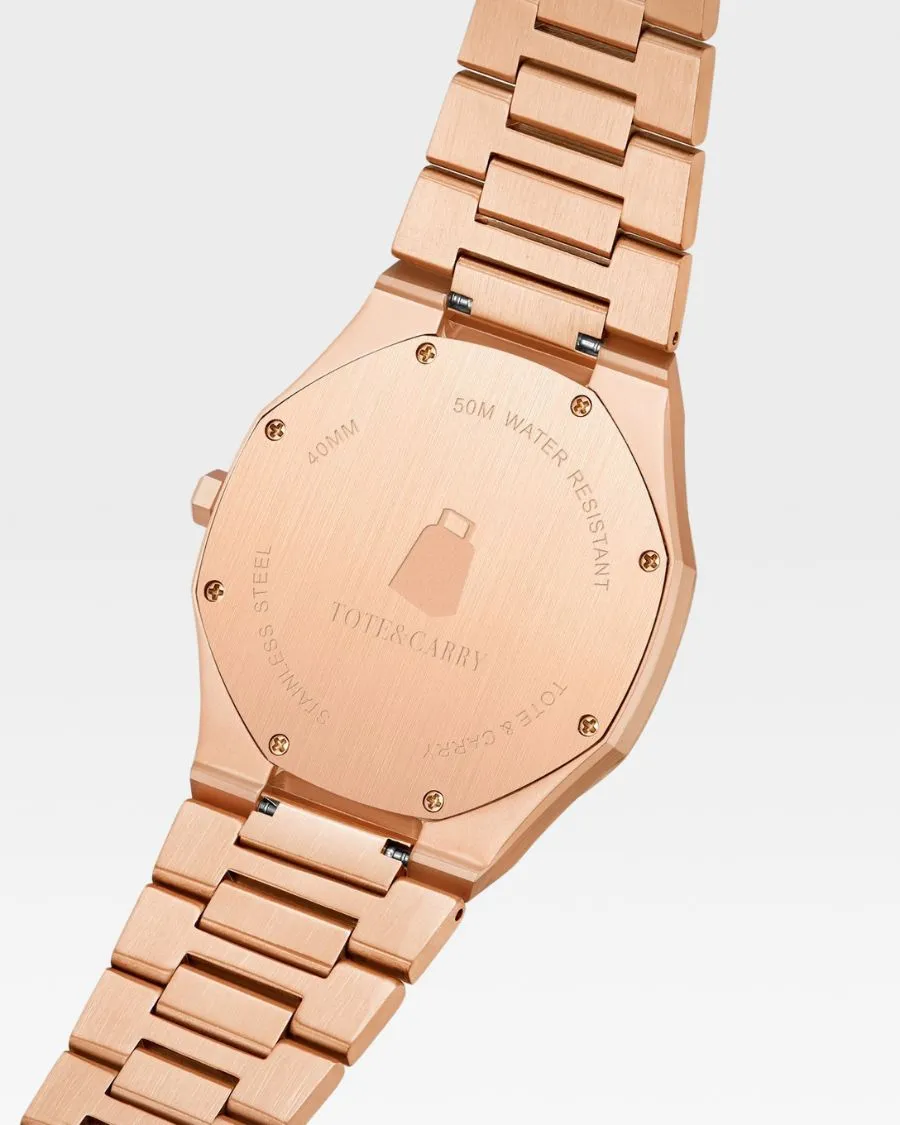 Lux Ambassador Rose Gold Burgundy Watch