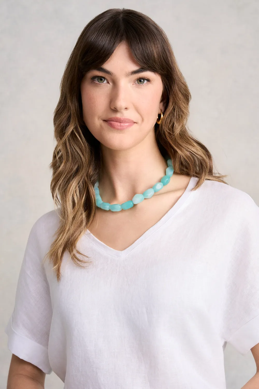 Marble Resin Necklace - Aquamarine