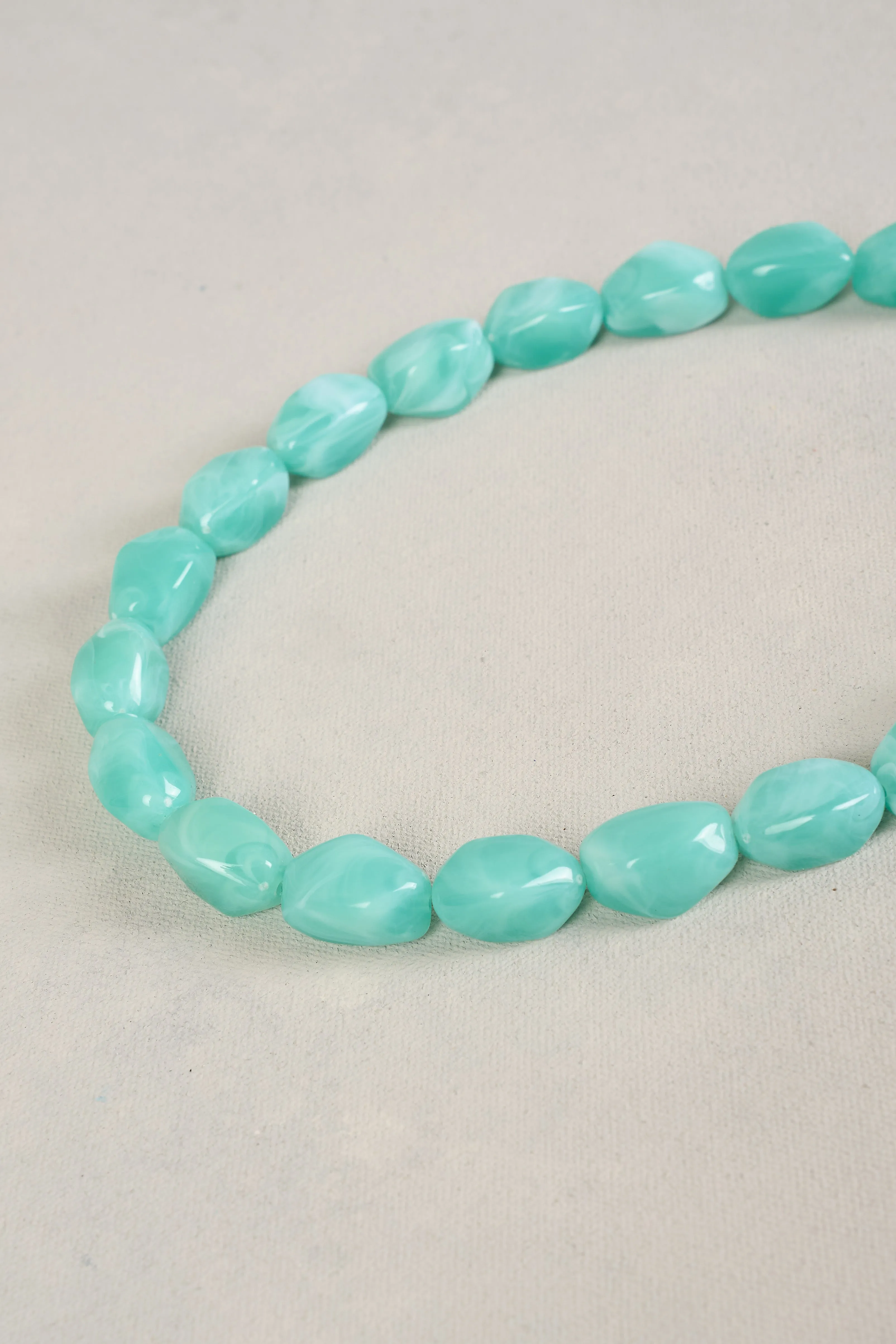 Marble Resin Necklace - Aquamarine