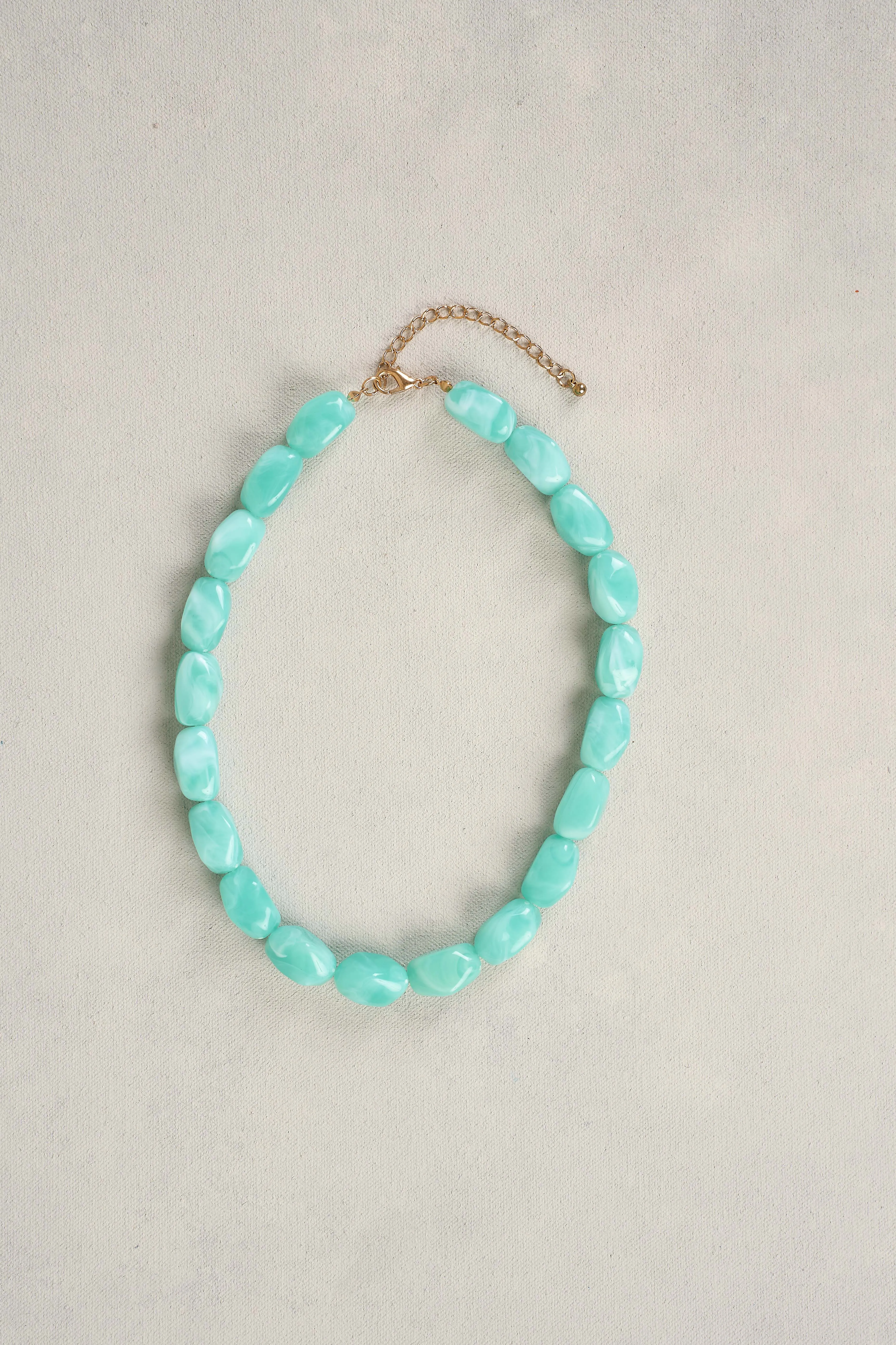 Marble Resin Necklace - Aquamarine