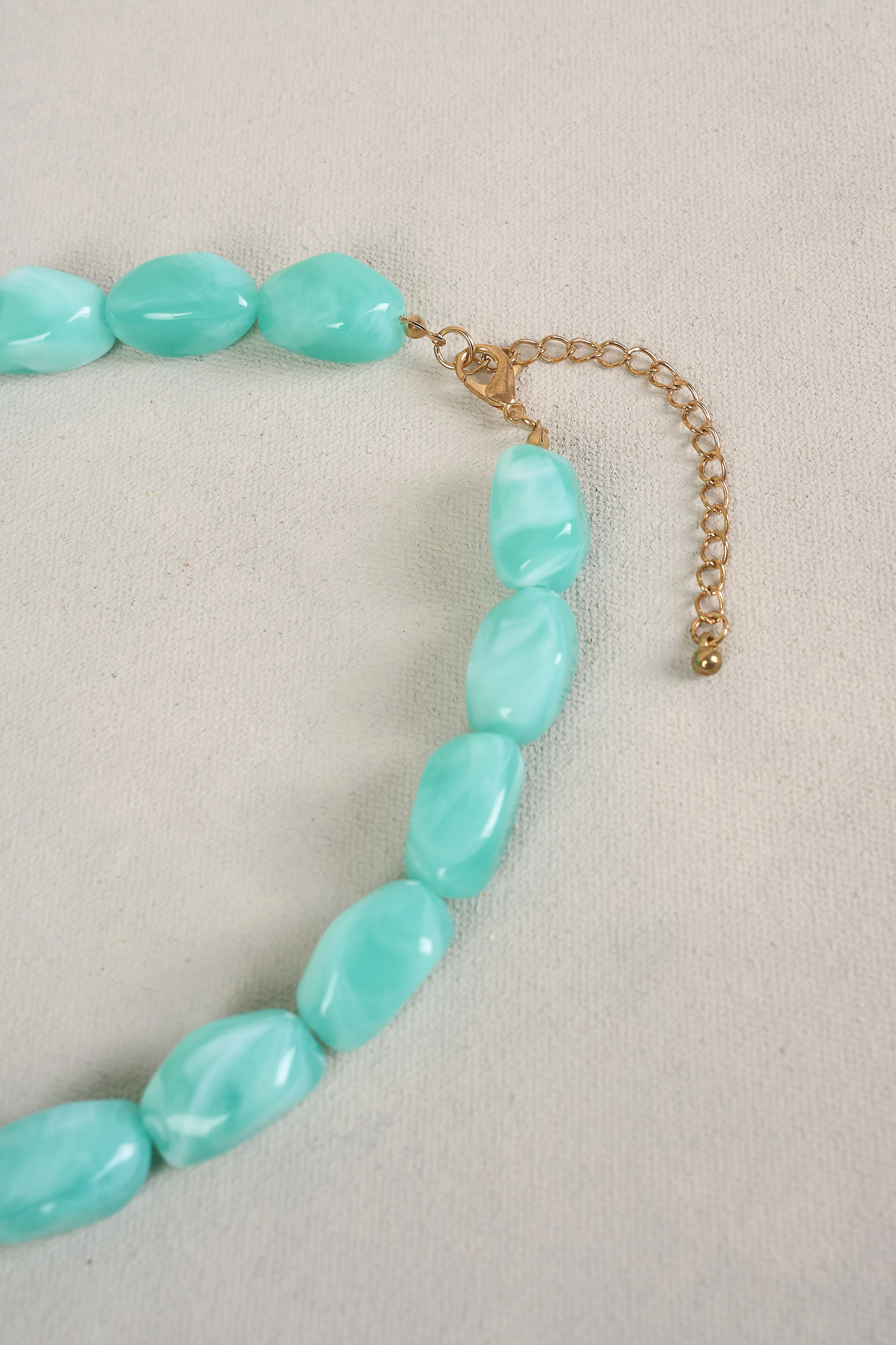 Marble Resin Necklace - Aquamarine