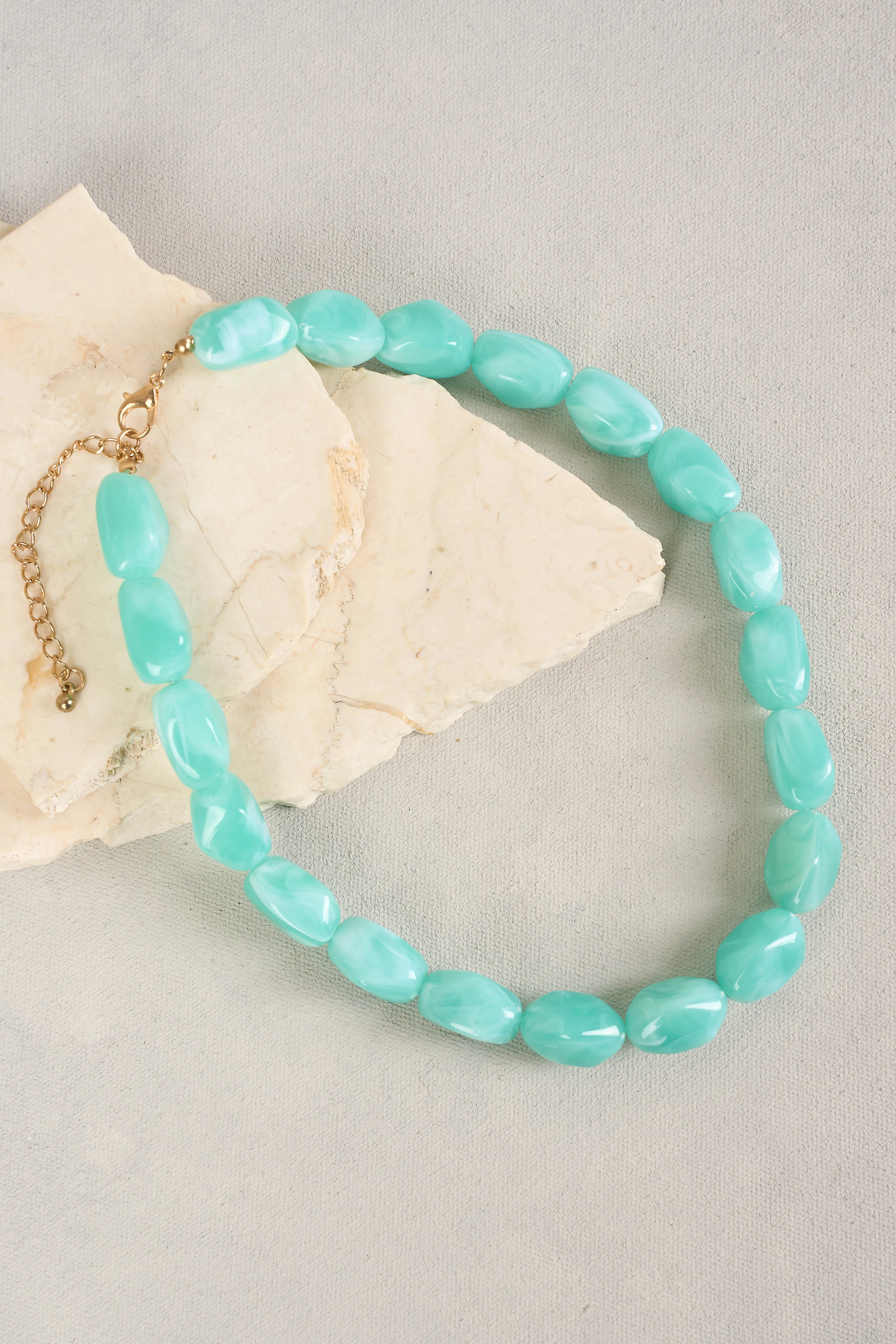 Marble Resin Necklace - Aquamarine