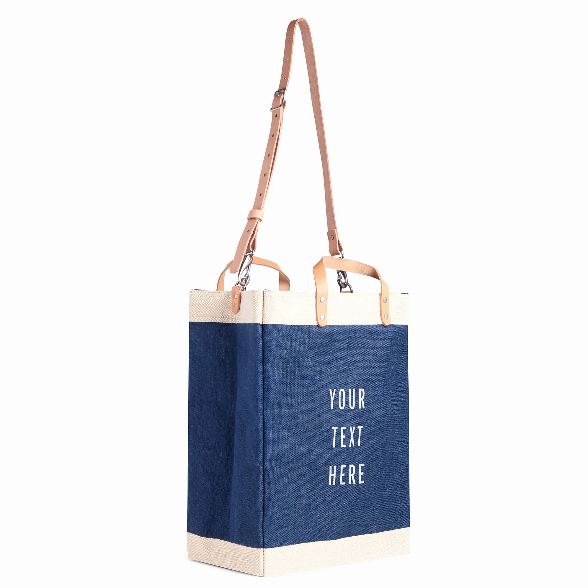 Market Bag in Navy with Strap