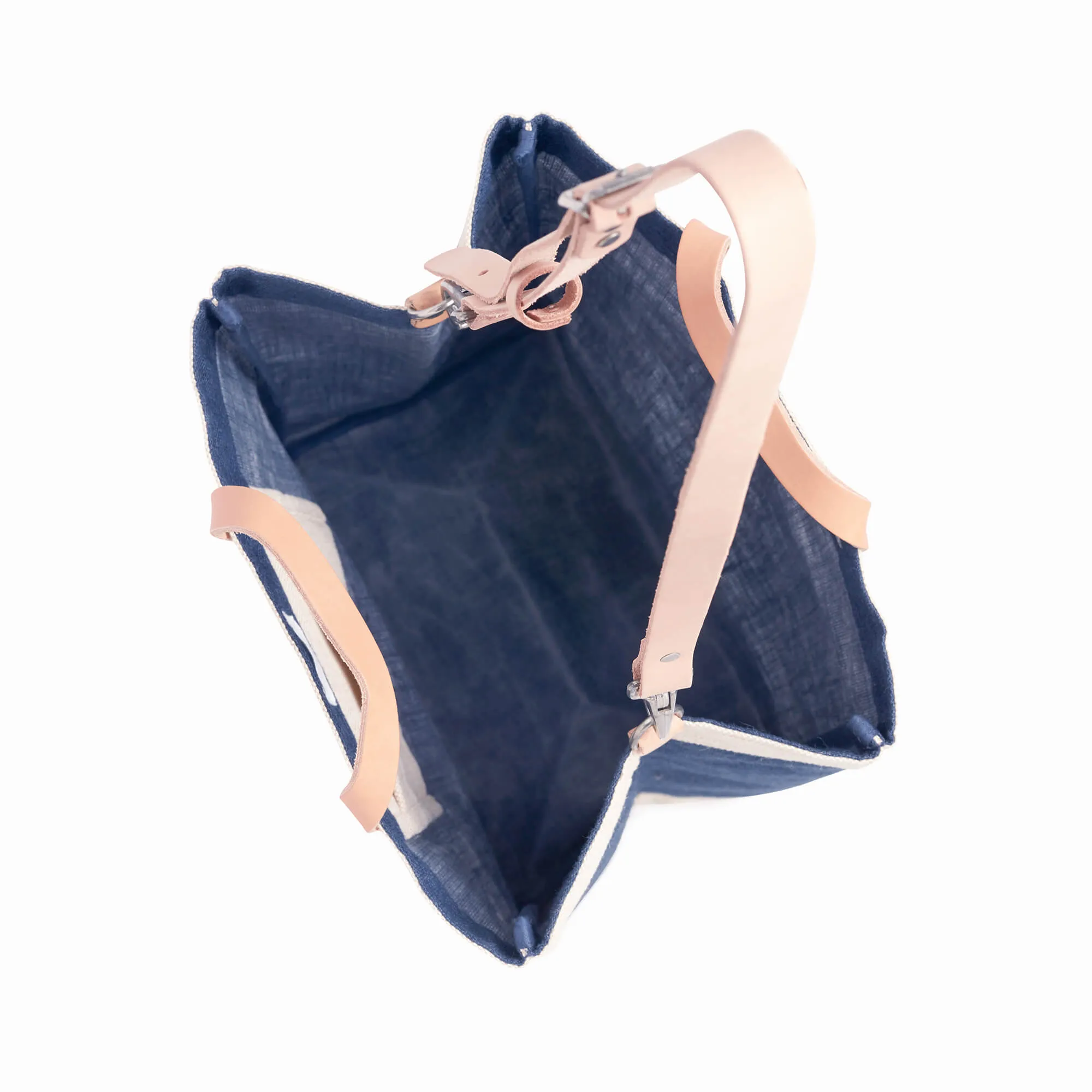 Market Bag in Navy with Strap