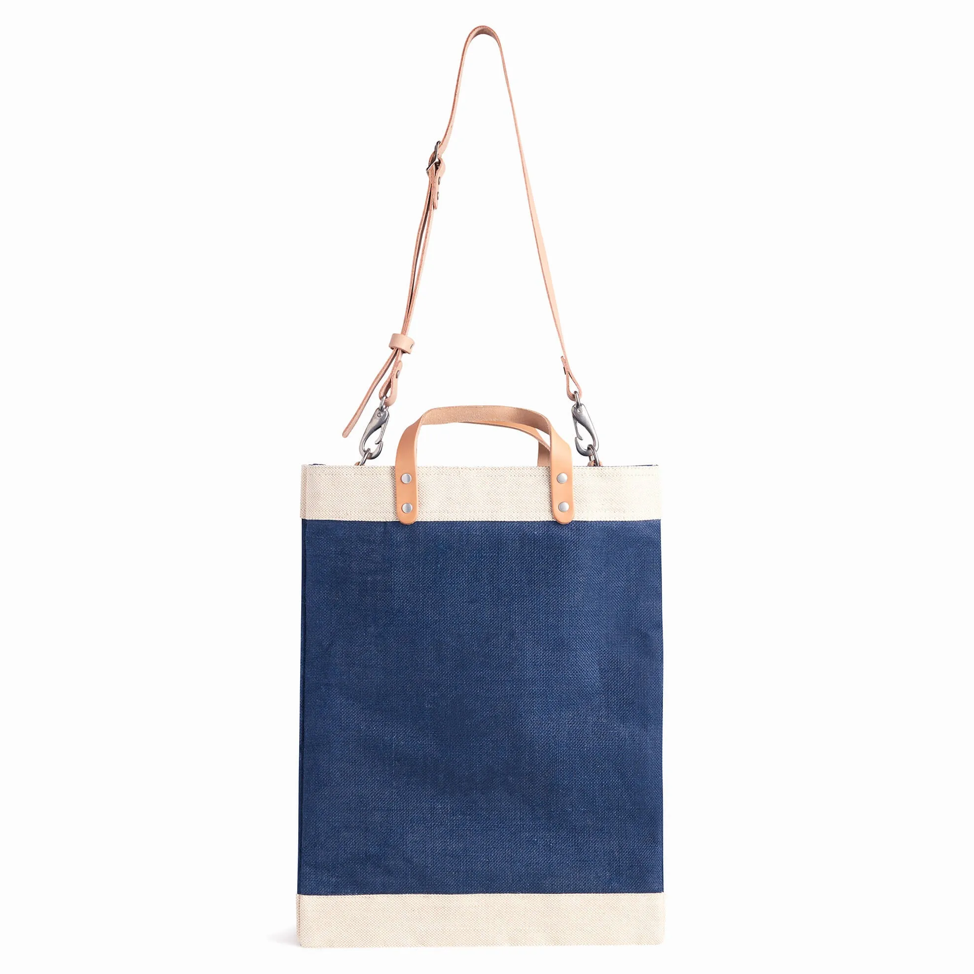 Market Bag in Navy with Strap