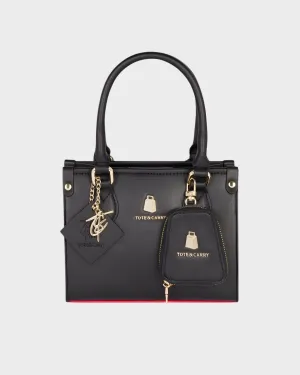 Mini Tote Bag in Black Red Bottom