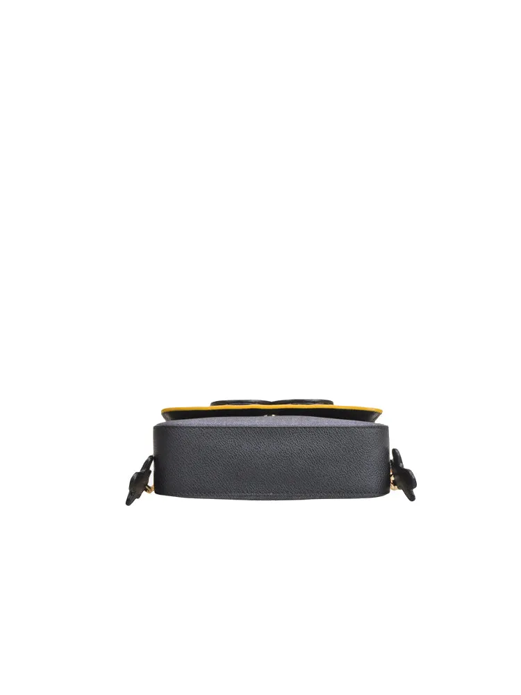 Minions Denim with Leather Crossbody & Shoulder Handbag