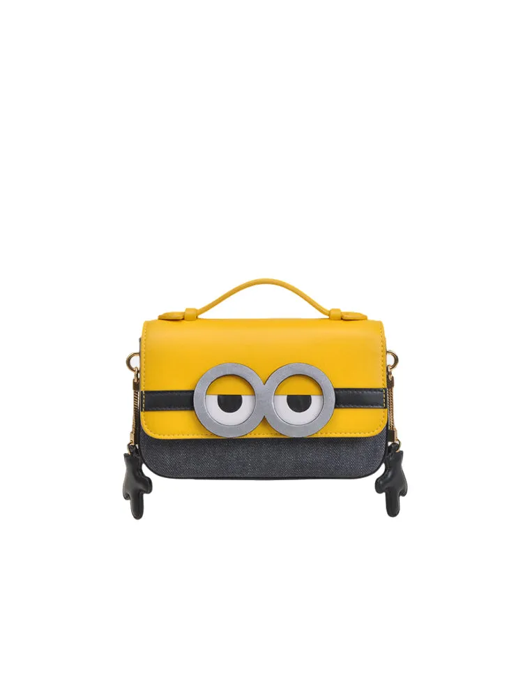 Minions Denim with Leather Crossbody & Shoulder Handbag