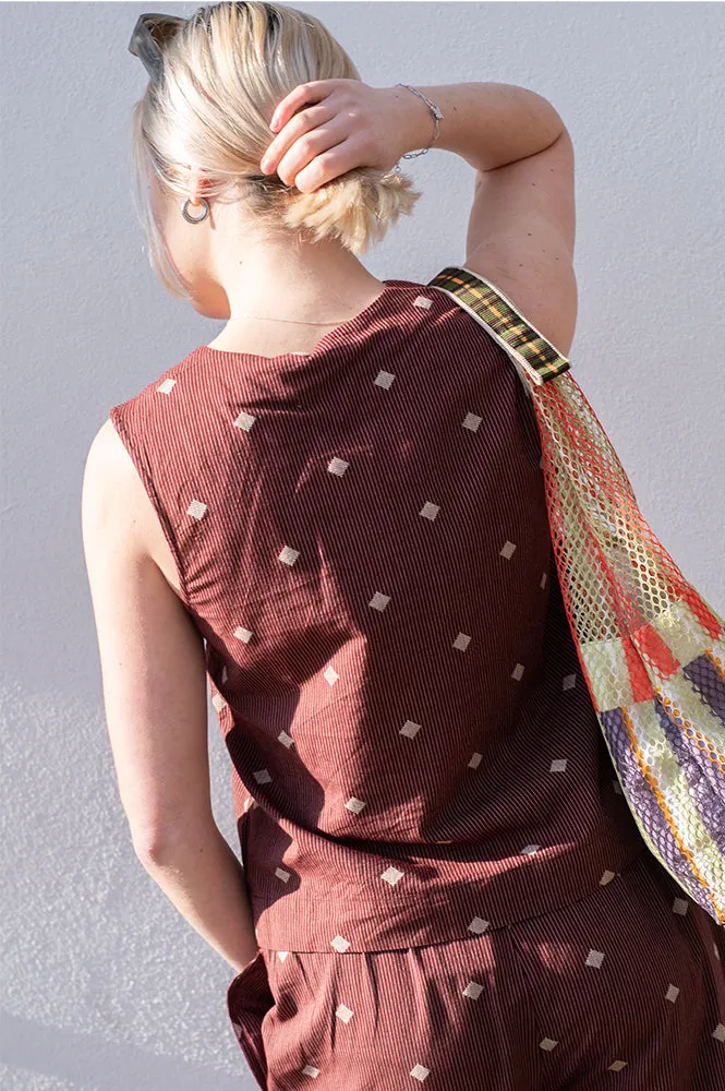 Nice Things Diamond Jacquard Chestnut Top