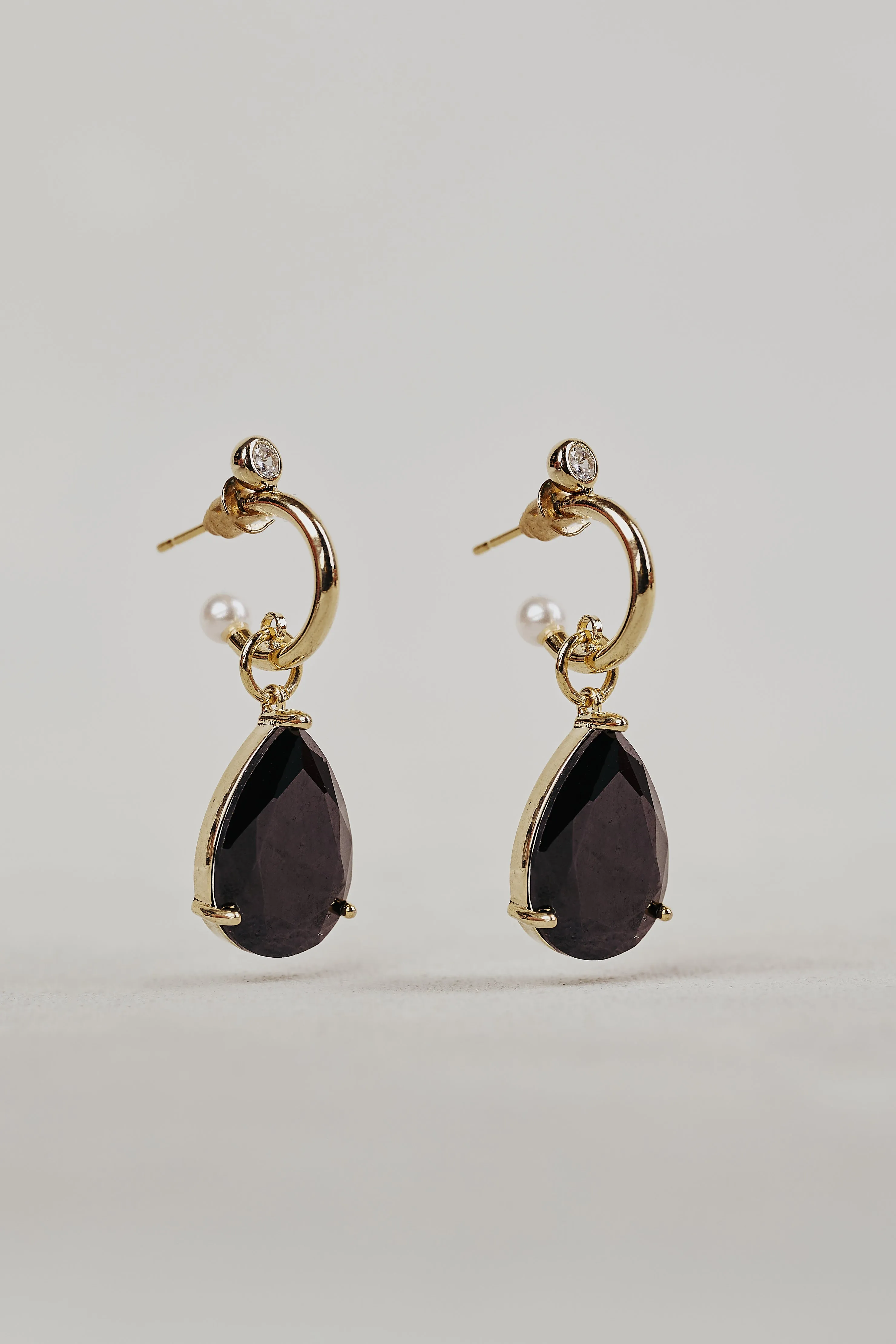 Noir Drop Earrings - Black