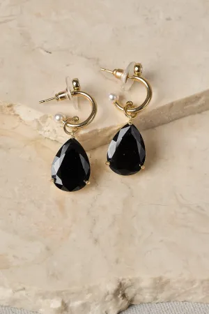 Noir Drop Earrings - Black