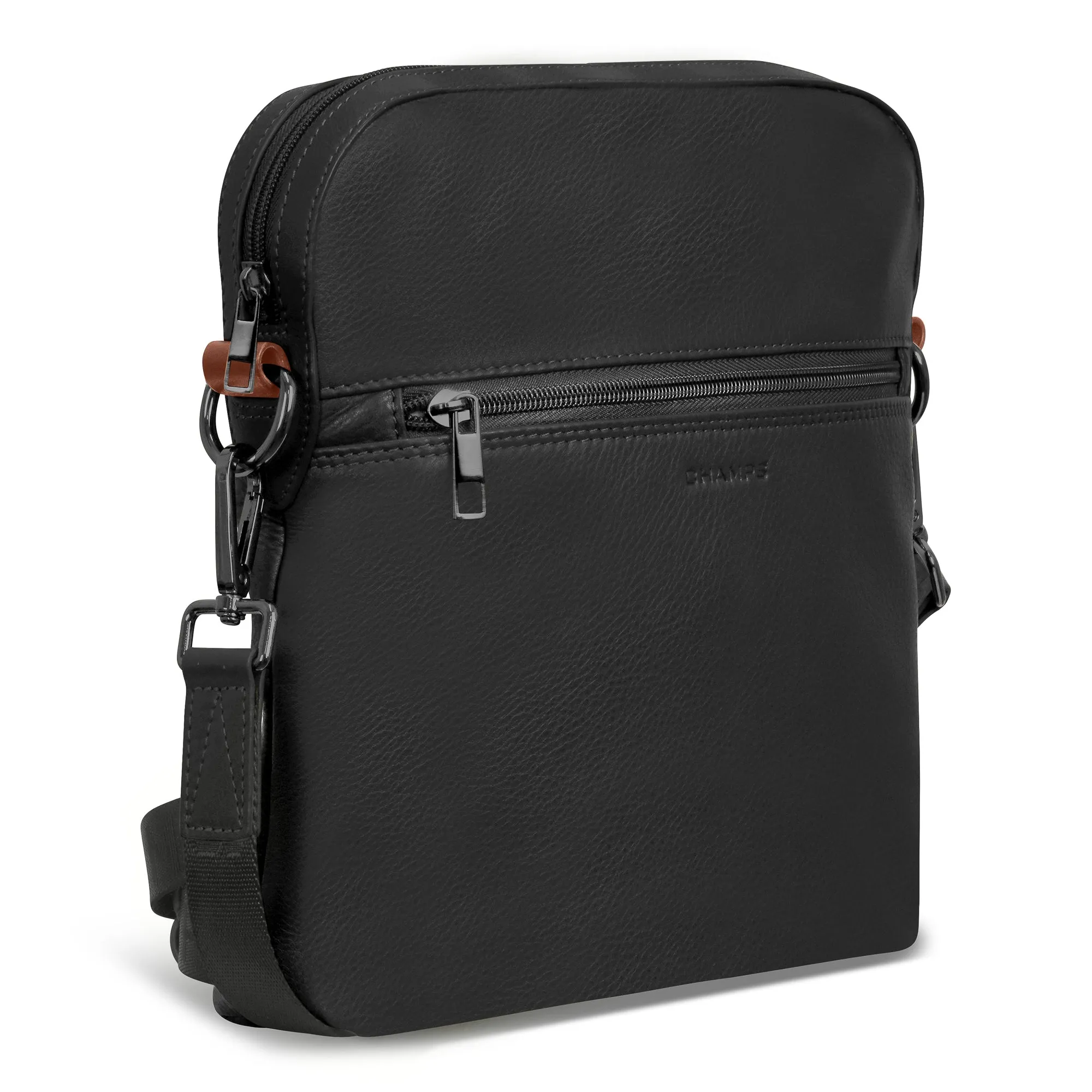 Onyx / Leather Cross-Body Bag