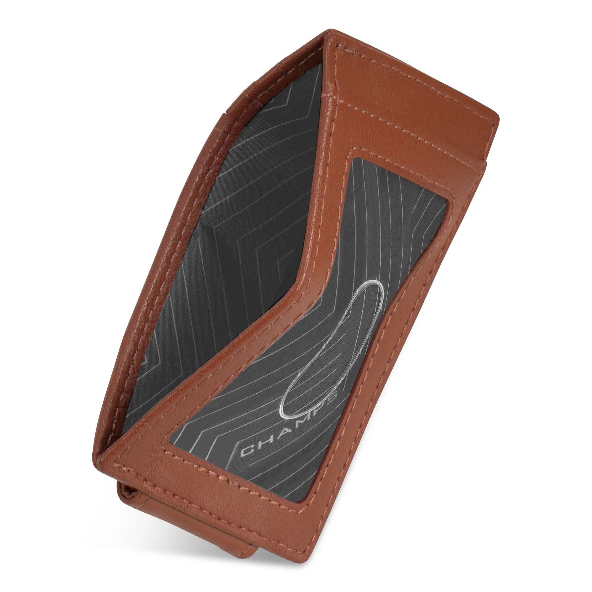 Onyx / Leather Mag Card Case