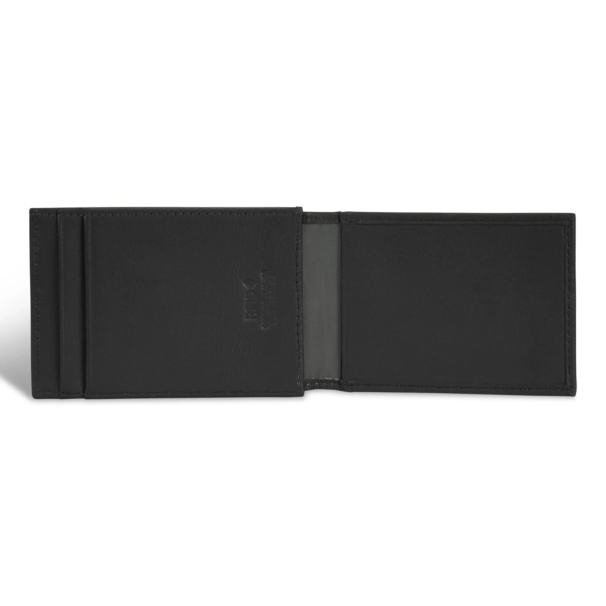 Onyx / Leather Mag Hybrid Card Holder