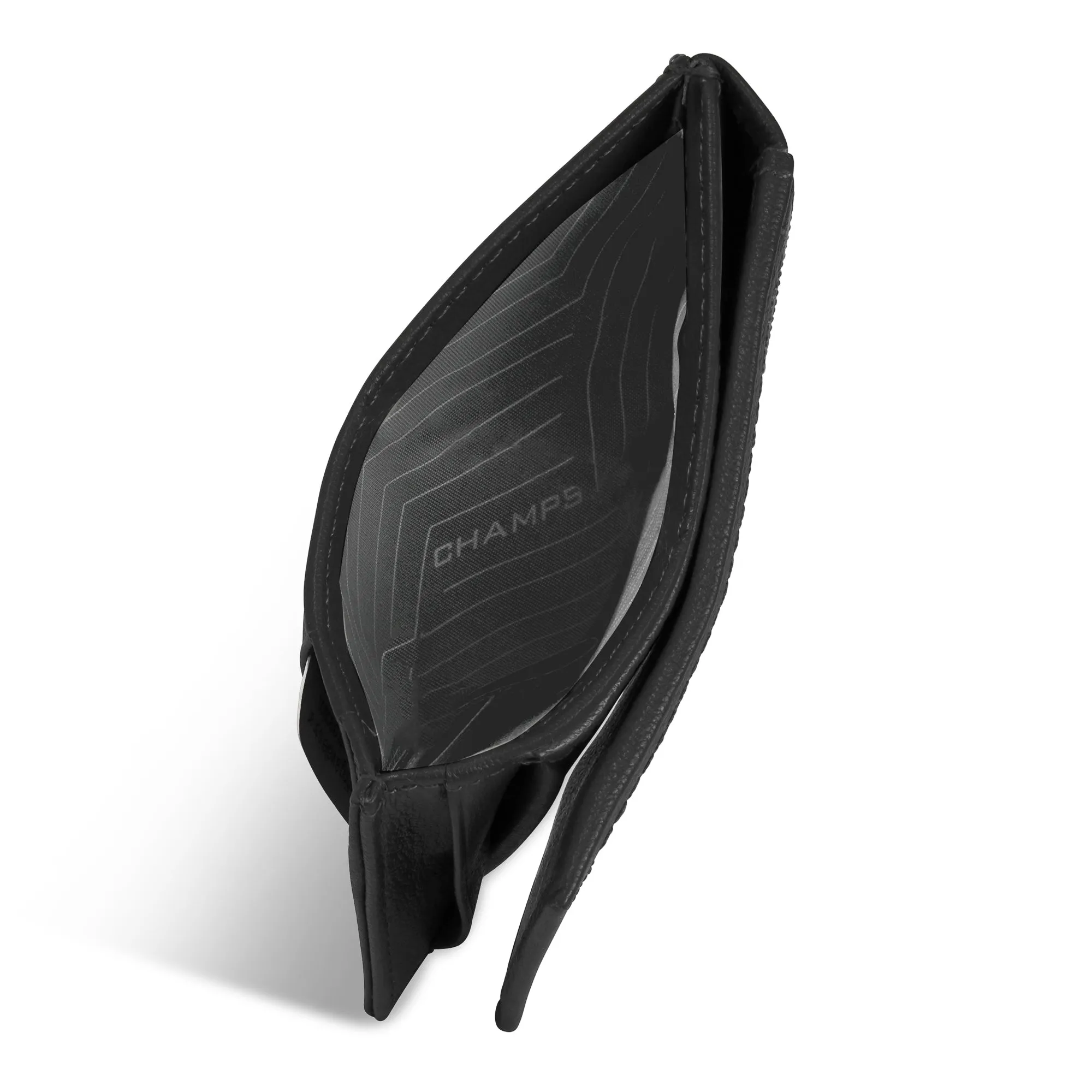 Onyx / Leather Mag Hybrid Card Holder
