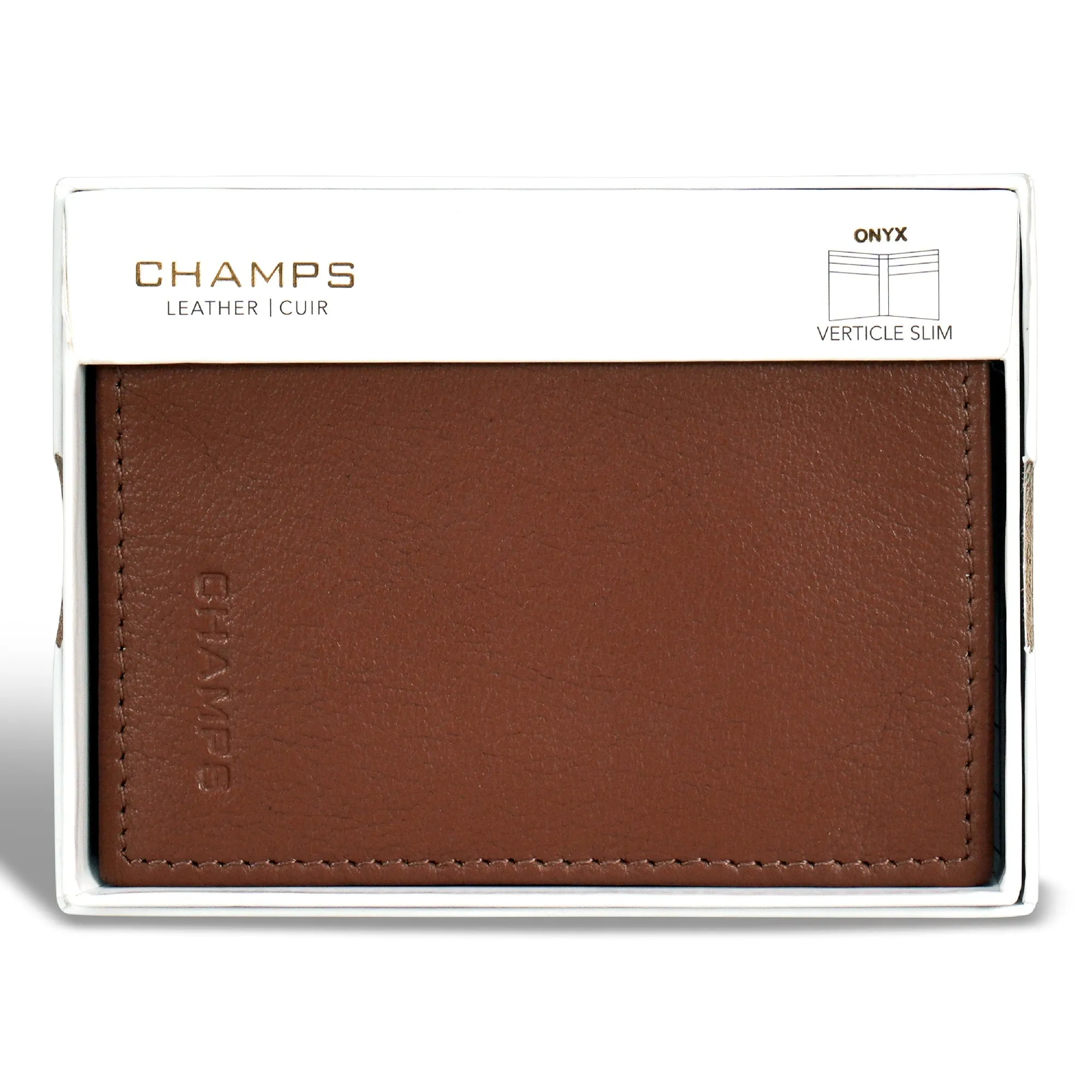 Onyx / Leather Vertical Slim Wallet
