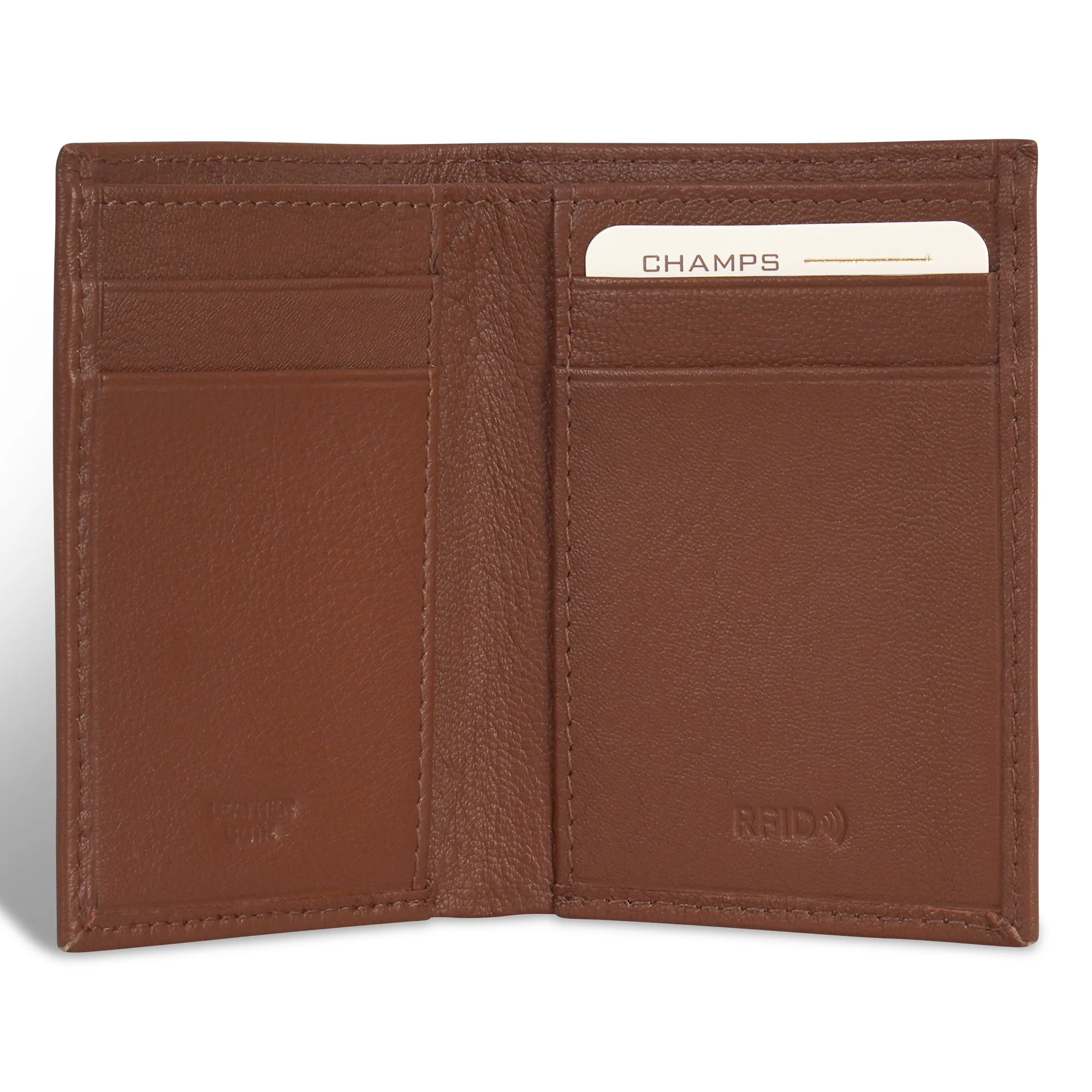Onyx / Leather Vertical Slim Wallet