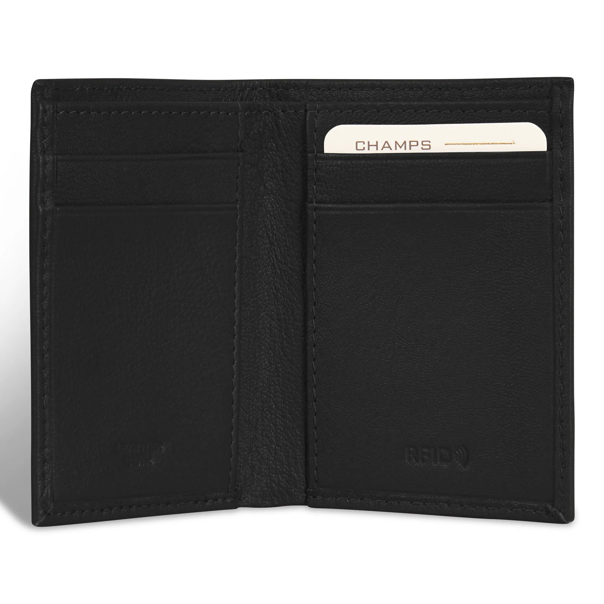 Onyx / Leather Vertical Slim Wallet
