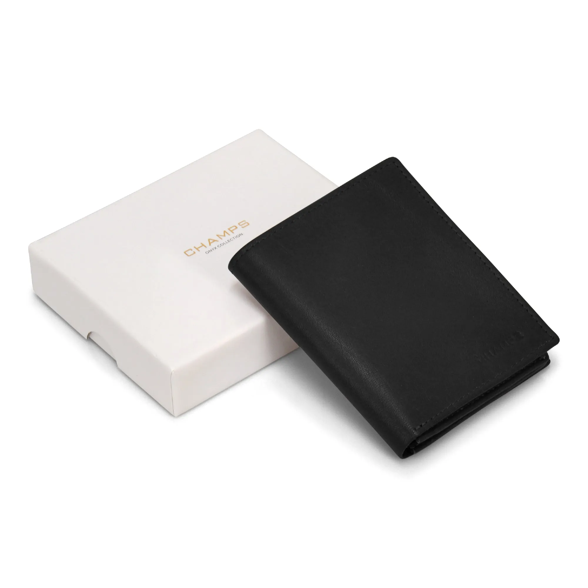 Onyx / Leather Vertical Wallet