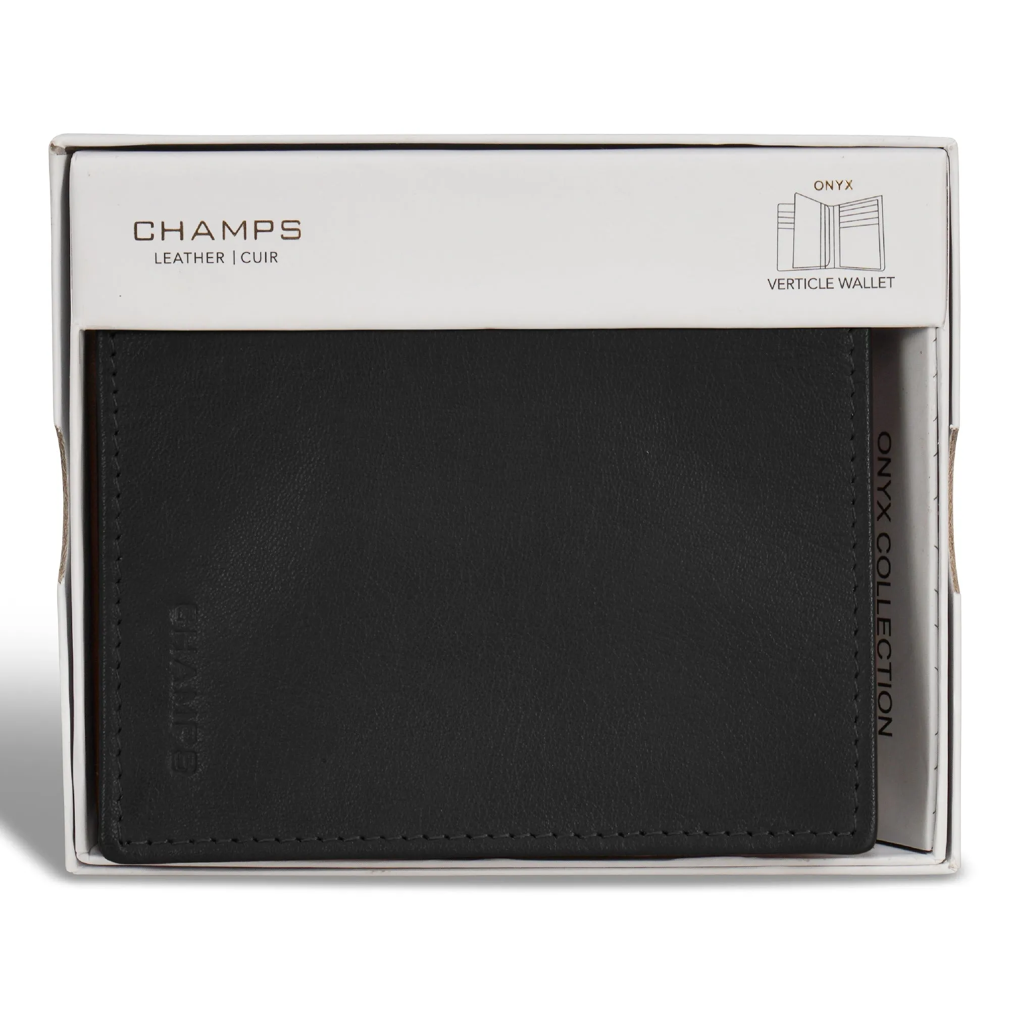 Onyx / Leather Vertical Wallet