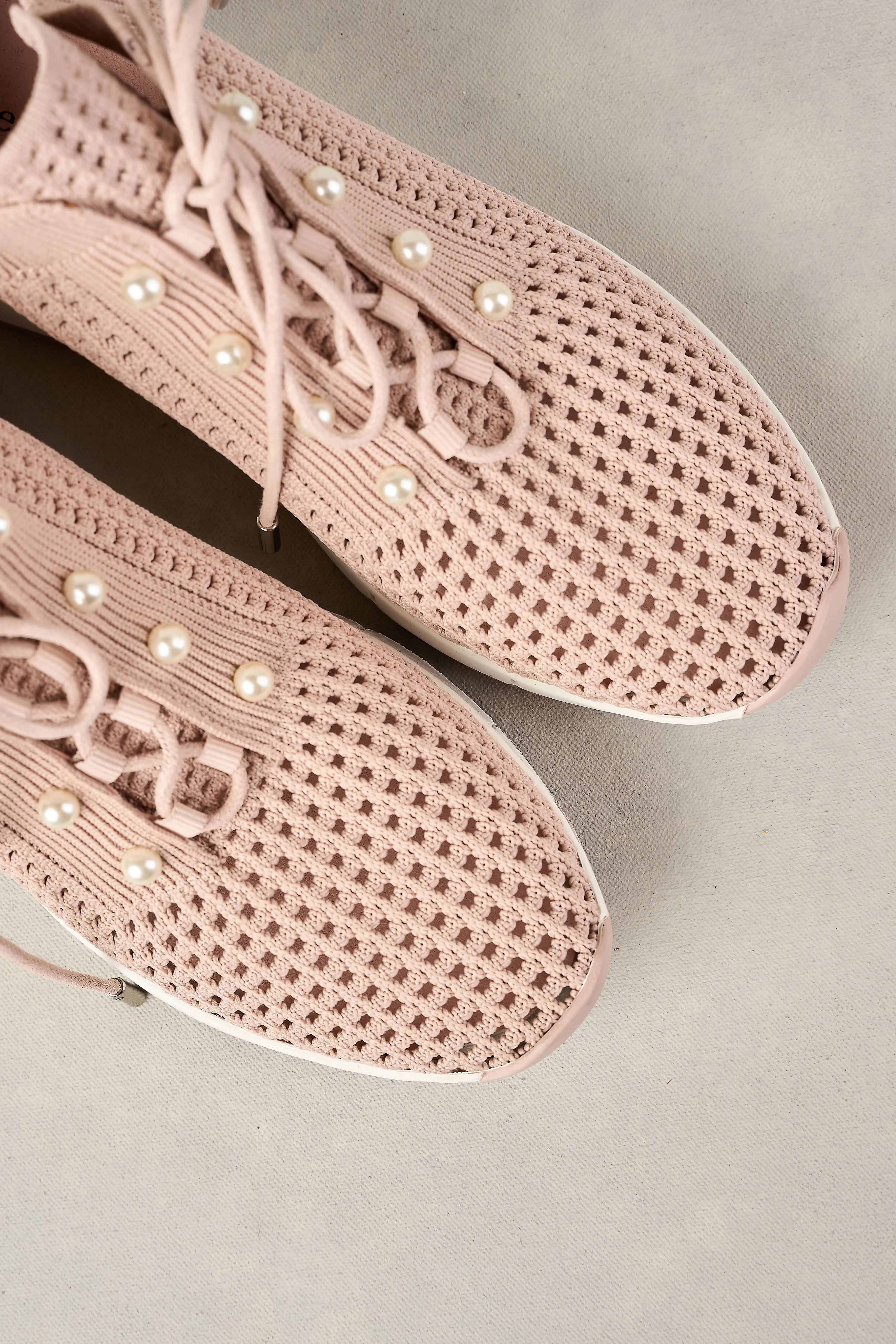Perla Knit Sneaker - Dusty Pink