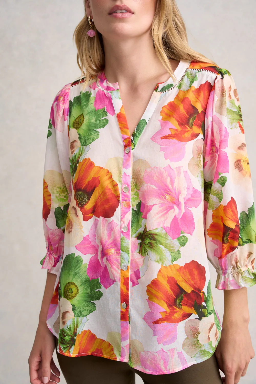 Printed Cotton Shirt - Multi Floral