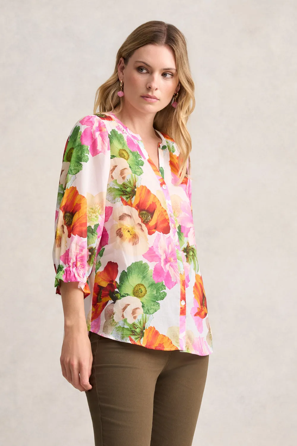 Printed Cotton Shirt - Multi Floral