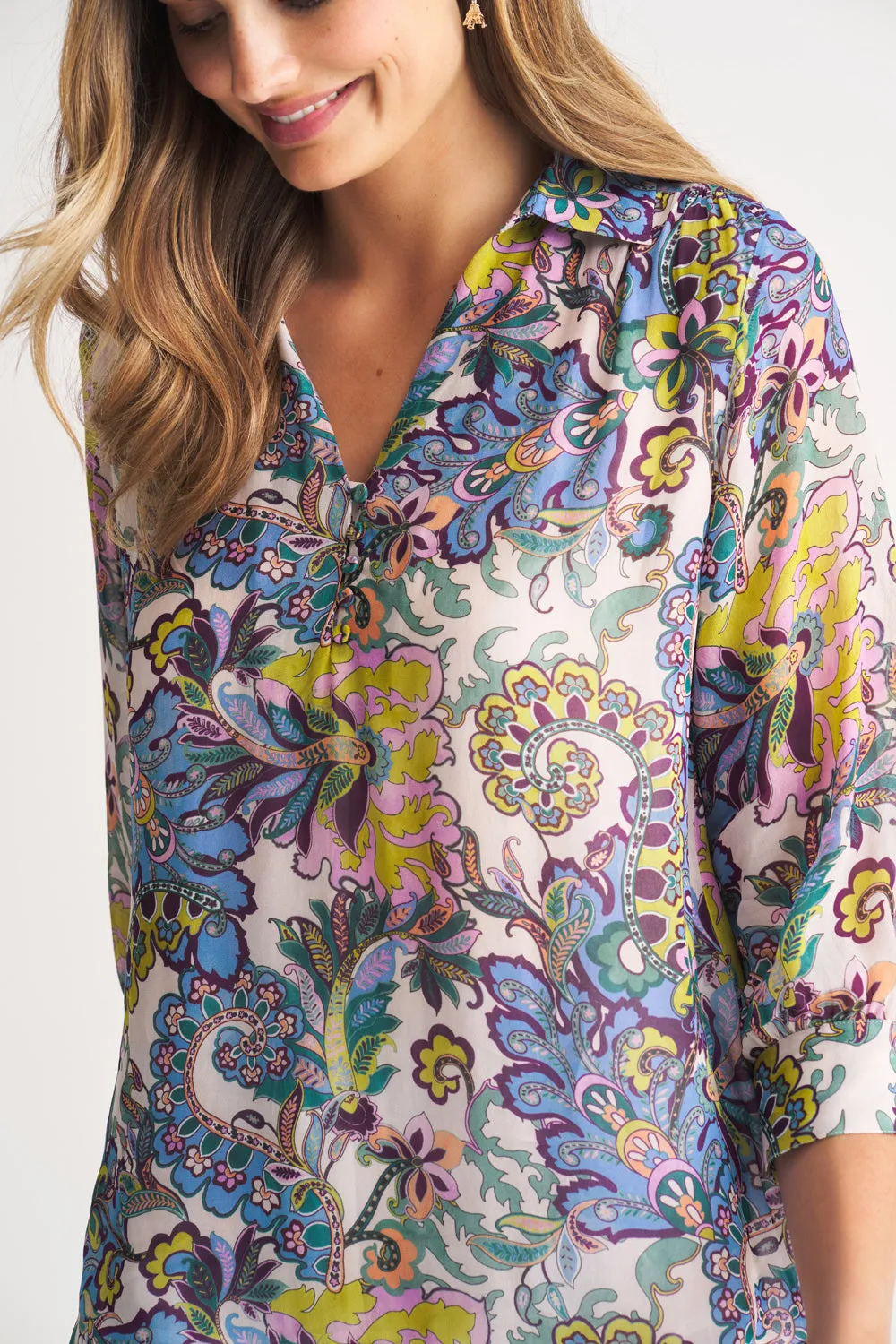 Printed Soft Blouse - Multicolour Paisley