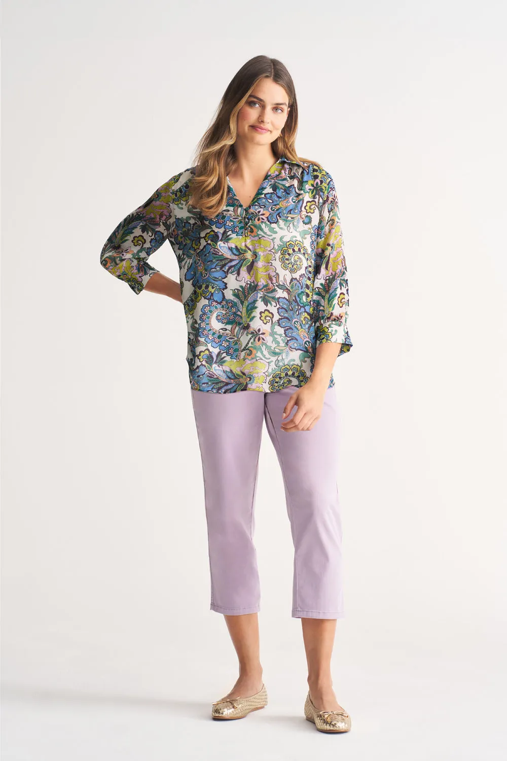 Printed Soft Blouse - Multicolour Paisley
