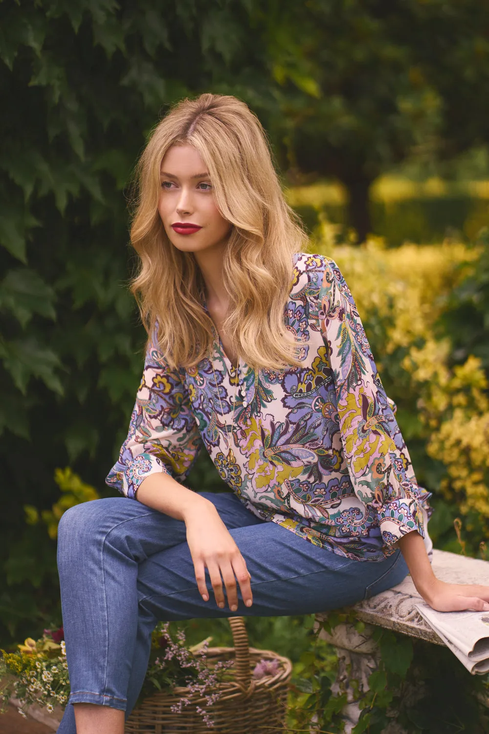 Printed Soft Blouse - Multicolour Paisley