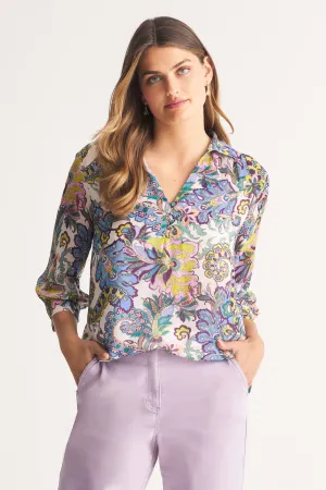 Printed Soft Blouse - Multicolour Paisley