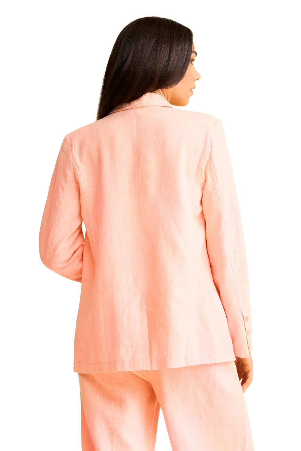 Ramie Cotton Blazer - Peach