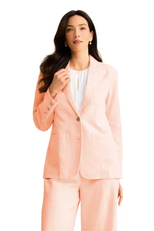 Ramie Cotton Blazer - Peach