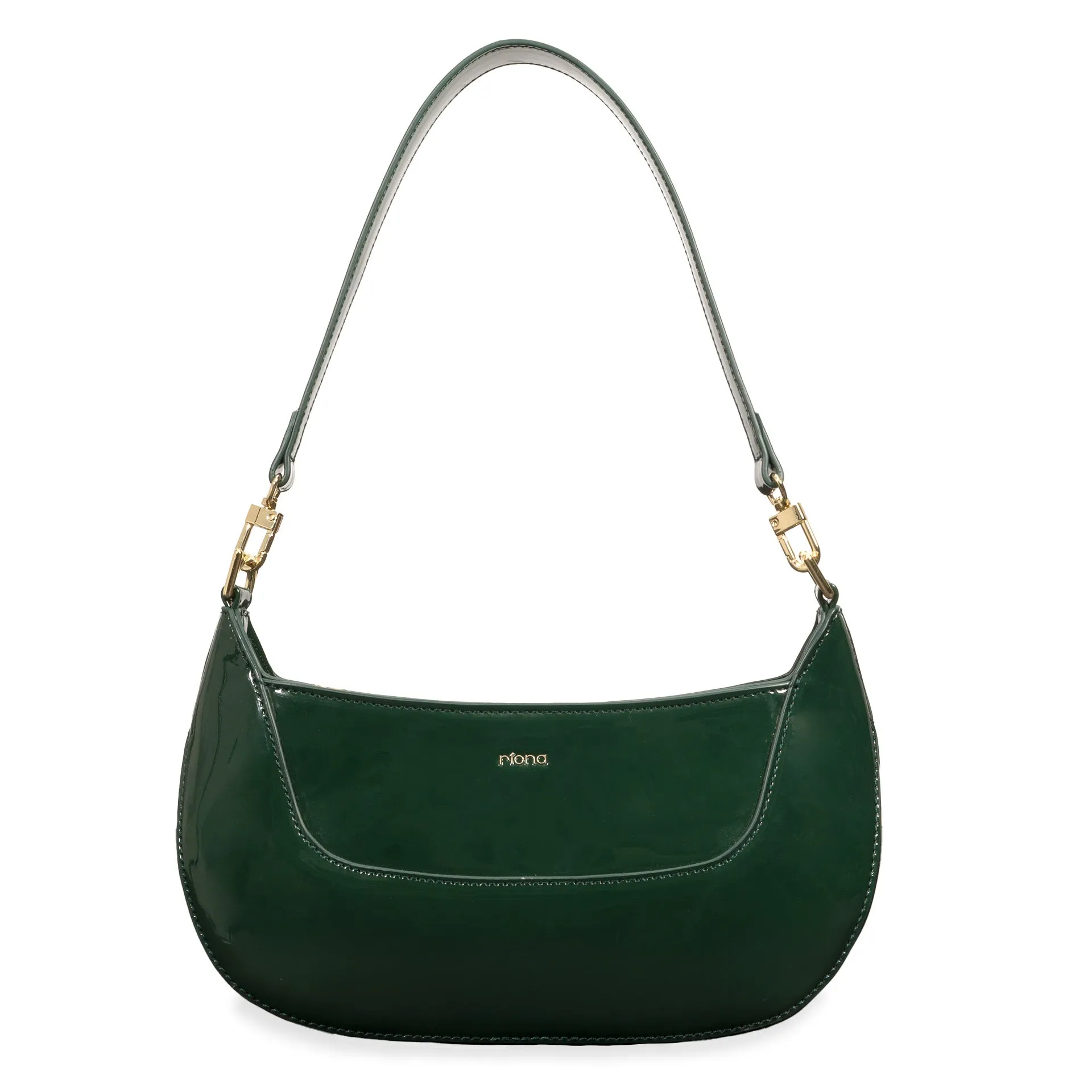 Riona Ella RFID Patent Baguette Black