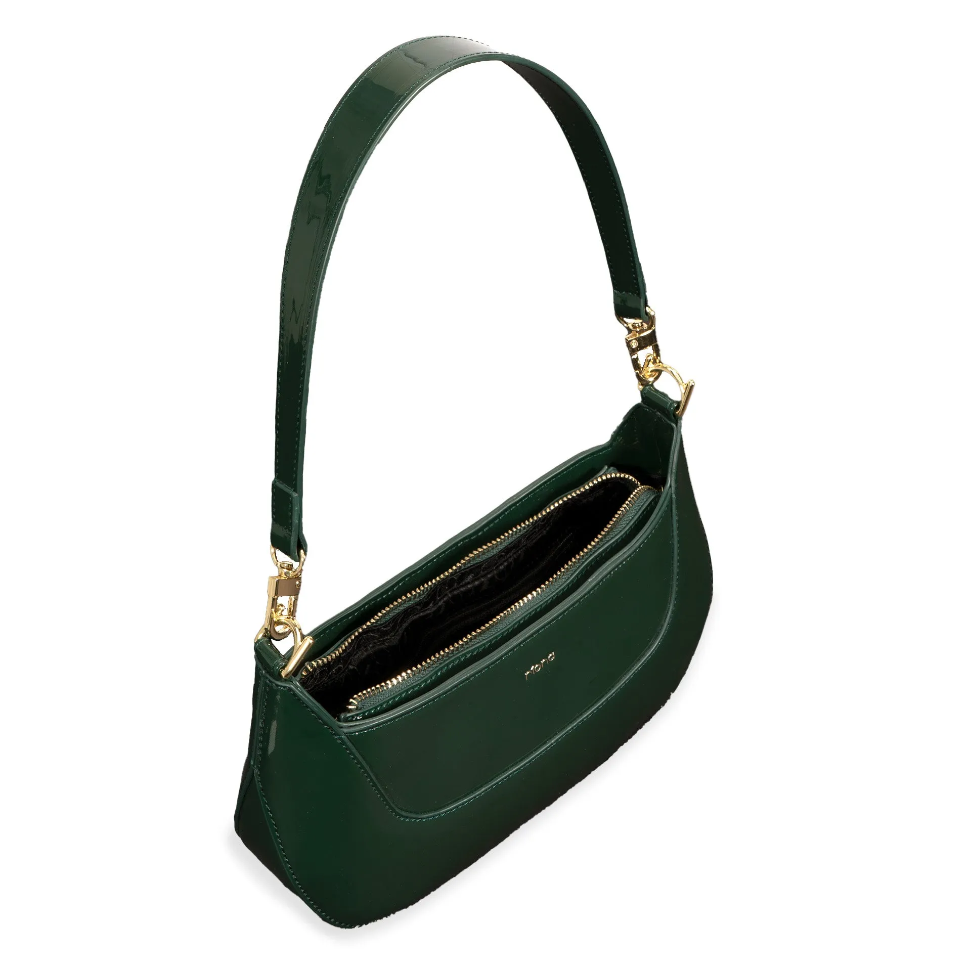 Riona Ella RFID Patent Baguette Black