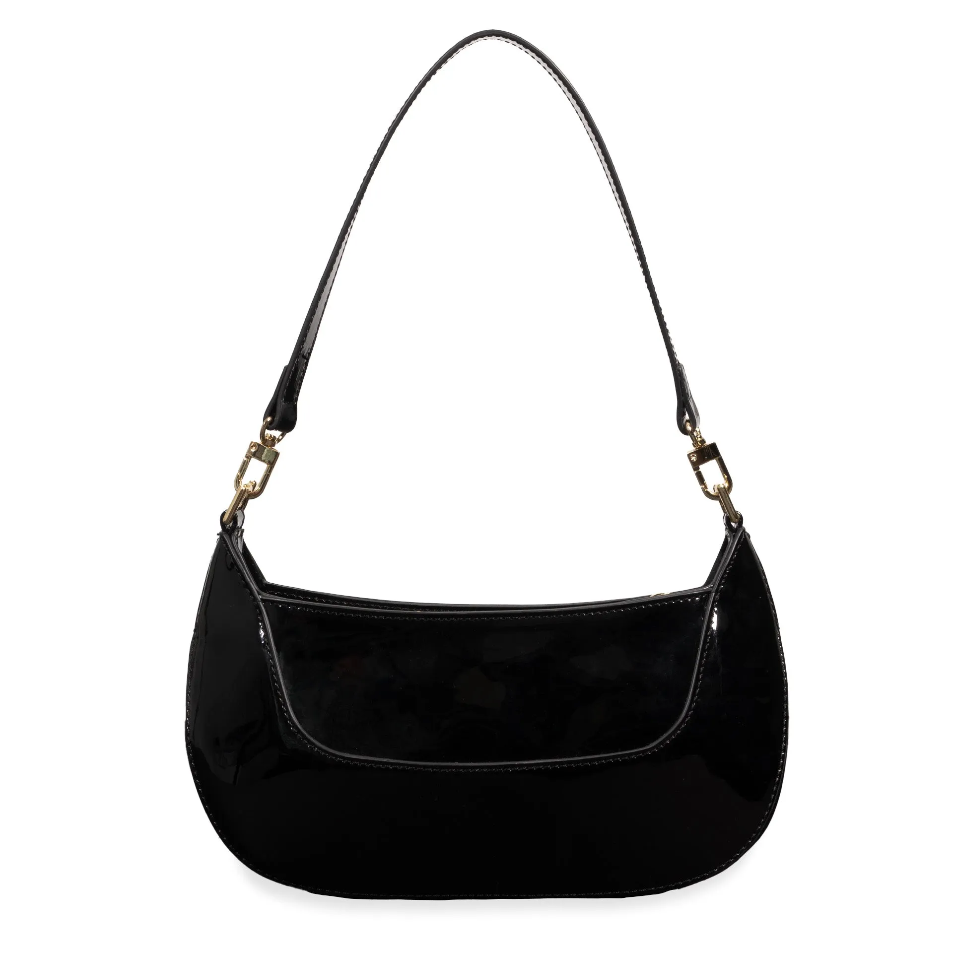 Riona Ella RFID Patent Baguette Black