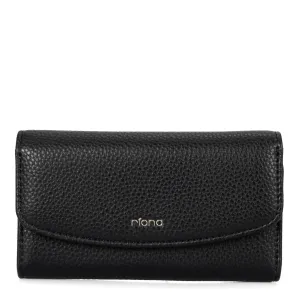 Riona Lucy Pebbled 2.0 RFID Small Flap Black & Red