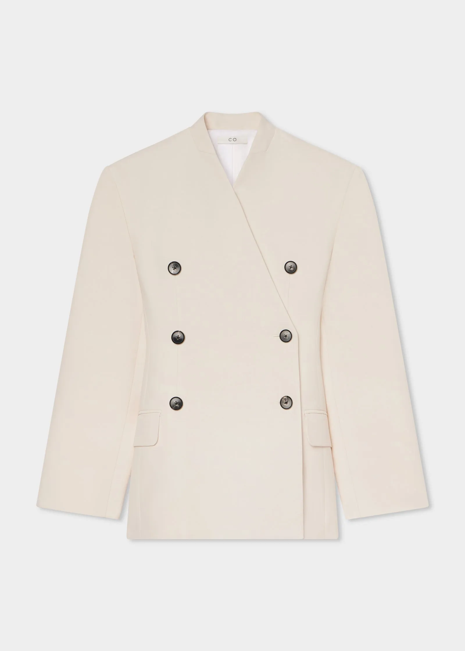 Sculptural Collarless Jacket - Pink