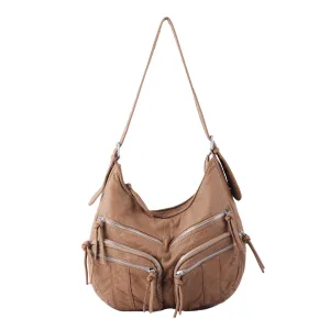 Slouch Distressed Zipper Bag
