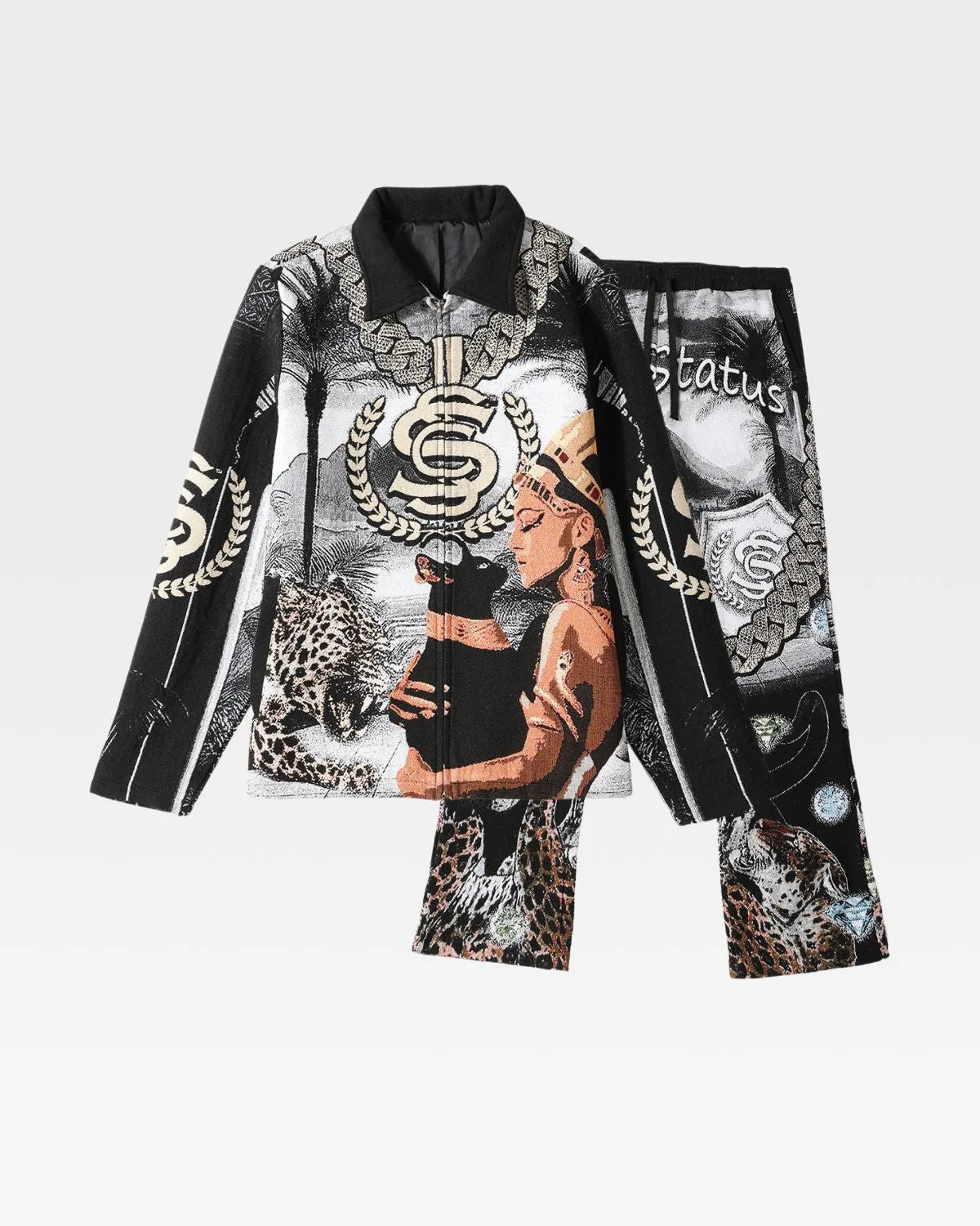 Star Status Black Panther Jacket Sweatpants set