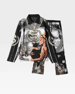 Star Status Black Panther Jacket Sweatpants set