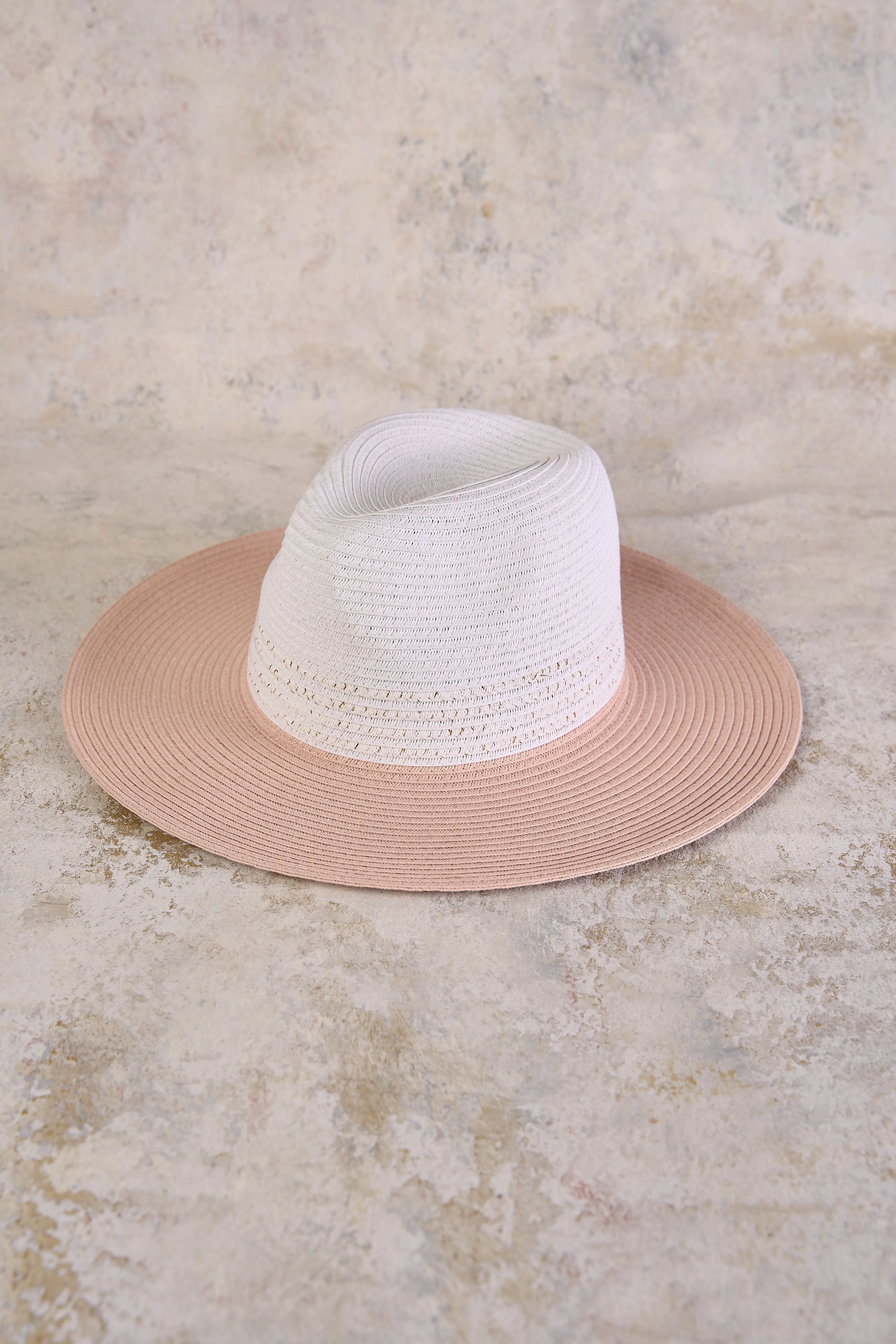 Summer Woven Fedora - Soft Pink
