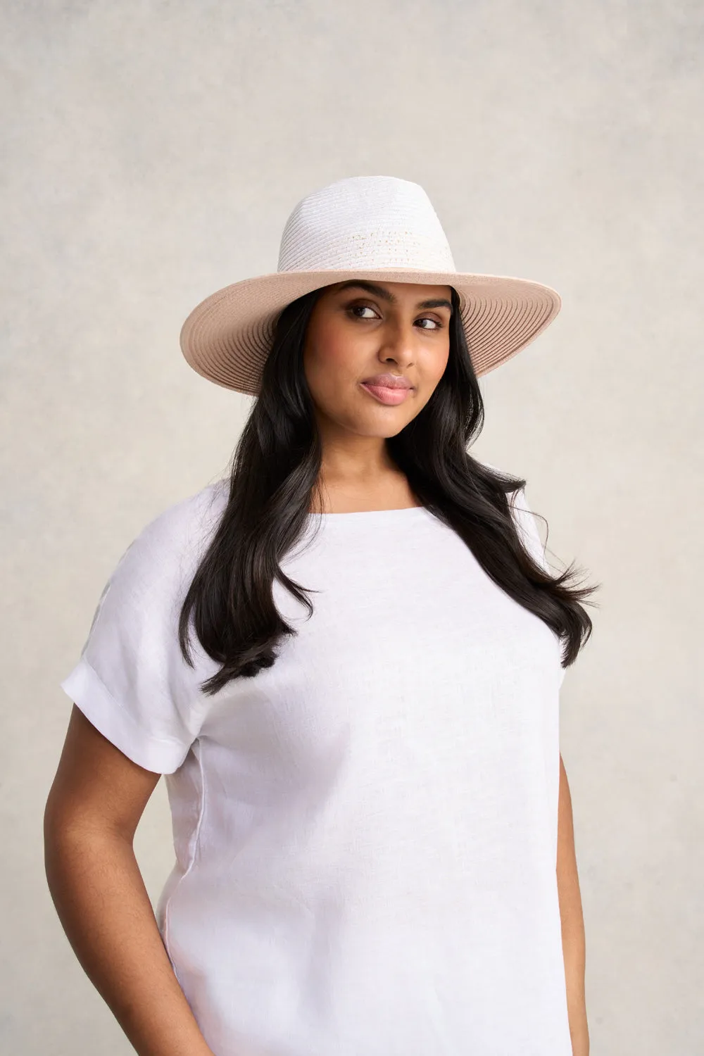 Summer Woven Fedora - Soft Pink
