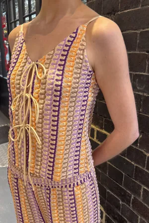Suncoo Leyla Beige Crochet Top